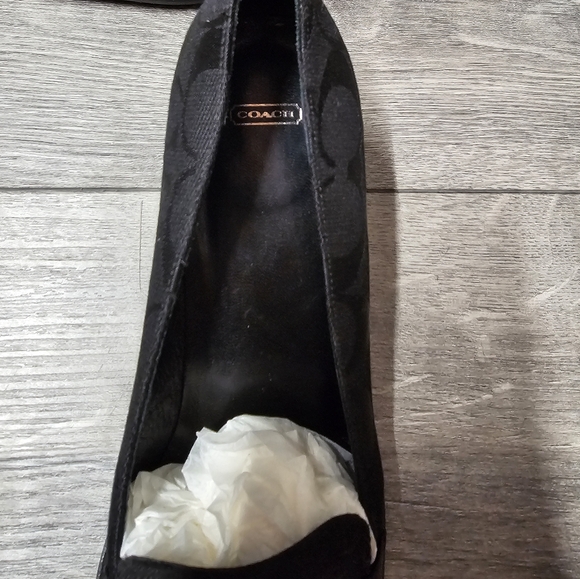 Coach Signature Logo Jamie Loafer Block Heel Womens Black Size 7.5 Vintage - Picture 5 of 12